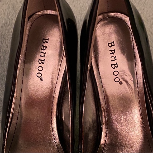 NWT BAMBOO BLK PATENT LEATHER HEELS SZ 10 - Picture 7 of 8